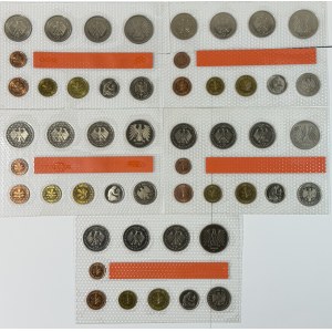 Germania, 1, 2, 5, 10, 50 fenig, 1, 2 e 5 marchi del 2000, varie zecche, 5 set