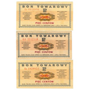 PEWEX, 5 cents, 1969, GA and Ea series, set of 3