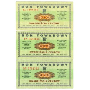 PEWEX, 20 cents, 1969, FN and GN series, set of 3