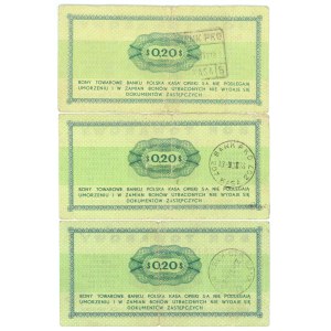 PEWEX, 20 cents, 1969, FN and GN series, set of 3