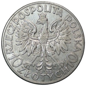 10 zlotys 1932, Tête de femme