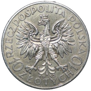 10 zlotych, 1933, Head of a Woman