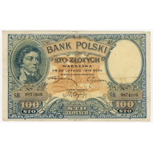 100 zloty 1919, serie S.B.