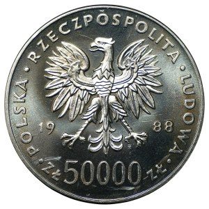 50,000 zlotys, 1988, Józef Piłsudski