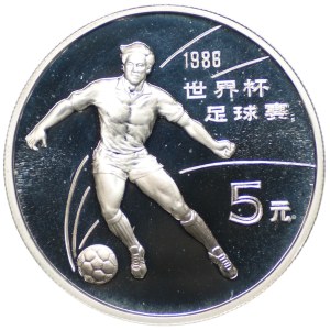 China, 5 yuan, 1986, FIFA World Cup