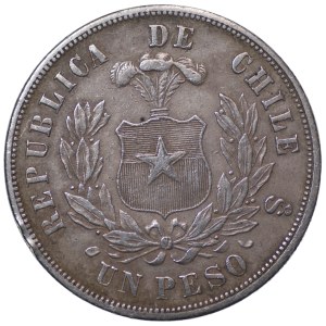 Chile, 1 peso, 1874