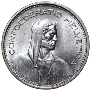 Switzerland, 5 francs, 1967