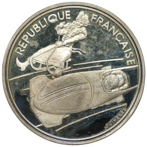 France, 100 francs, 1990, XVI Winter Olympic Games, Albertville 1992, Bobsleigh