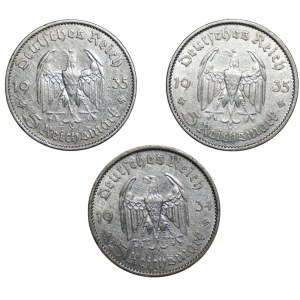 Germany, 5 marks (1934–1935), set of 3