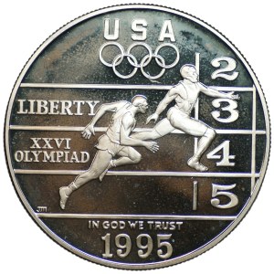 USA, 1 dolar 1995, XXVI Letnie Igrzyska Olimpijskie, Atlanta 1996, bieg