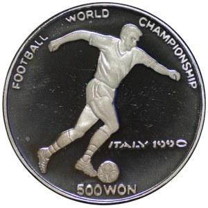 North Korea, 500 won, 1988, 1990 World Cup