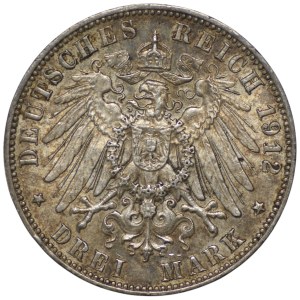 Germany, 3 marks, 1912