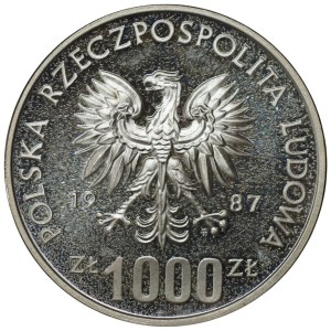 1 000 zlotých, 1987, XV. zimní olympijské hry, zkušební vydání
