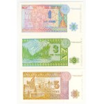 Kazakhstan, 1, 3, 5, 10, 50, 100 tenge, 1993, set of 6 banknotes
