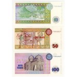 Kazakhstan, 1, 3, 5, 10, 50, 100 tenge, 1993, set of 6 banknotes