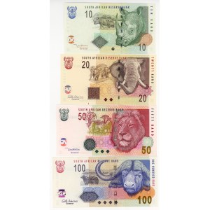 South Africa, 10, 20, 50, 100 rand, 2005–2009, set of 4 banknotes