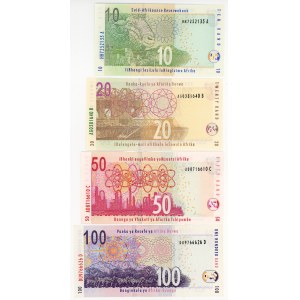 South Africa, 10, 20, 50, 100 rand, 2005–2009, set of 4 banknotes