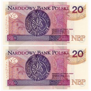 20 zlotych, 2016, BM series, sequentially numbered, set of 2.