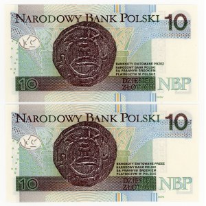 10 złotych 2025, seria CP, numeracja po kolei, zestaw 2 sztuk