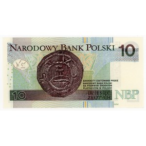 10 zlotys 2016, série AU, série de transition