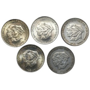 200 złotych 1975, XXX rocznica Zwycięstwa nad Faszyzmem, zestaw 5 sztuk