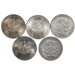 200 złotych 1975, XXX rocznica Zwycięstwa nad Faszyzmem, zestaw 5 sztuk