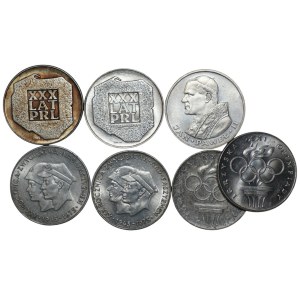 200 złotych (1974-1976), 1.000 złotych 1986, zestaw 7 sztuk