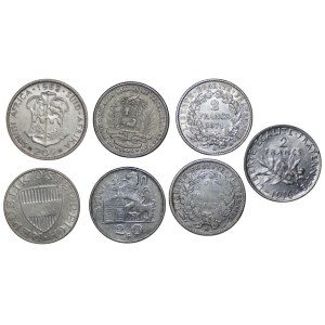 Francia, set di 7 monete d'argento