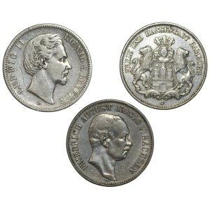 Niemcy, 2 marki 1876-1907, zestaw 3 sztuk