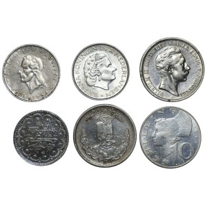 Mondo, Austria, Germania, Iran, Turchia, set di 6 monete d'argento