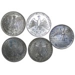 Niemcy, 10 marek 1972, 1987, zestaw 5 sztuk
