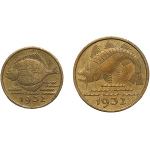 WMG, 5 and 10 pfennigs, 1932, set of 2 coins