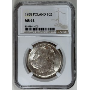 10 zlotych, 1938, Józef Piłsudski, NGC MS 62
