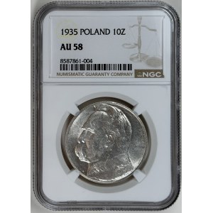 10 zlotys 1935, Józef Piłsudski, NGC AU 58
