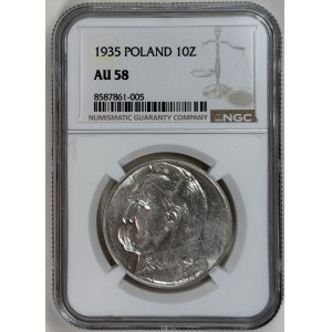 10 Złoty 1935, Józef Piłsudski, NGC AU 58
