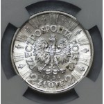 2 zlotys de 1934, Józef Piłsudski, NGC AU 55