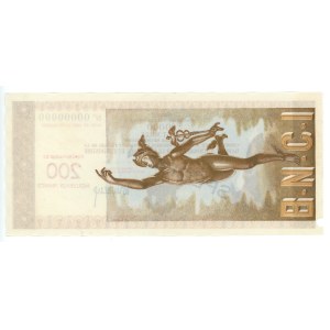 France, Travel Cheque 200 francs, No 0000000, SPECIMEN