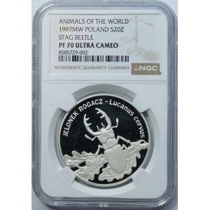 20 Zlato 1997, jeleň roháč, NGC PF 70 ULTRA CAMEO