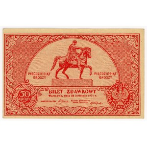 50 haléřů 1924, průkazka