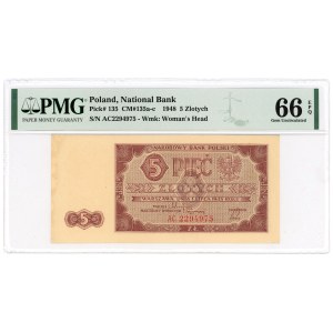 5 zlotys 1948, AC series, PMG 66 EPQ