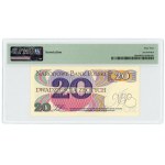 20 zlotych 1982, T series, PMG 64, autograph of the banknote designer