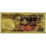 20 zlotych 1982, T series, PMG 64, autograph of the banknote designer