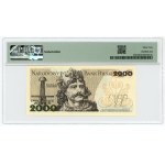 2,000 zloty 1982, BR series, PMG 64, autograph of bill designer
