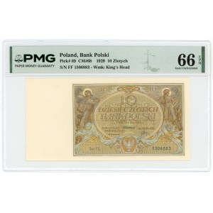 10 zlotych 1929, FF. series, PMG 66 EPQ
