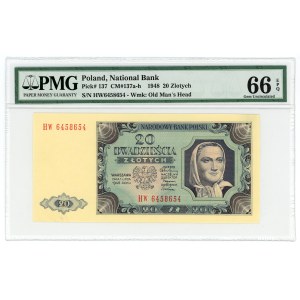 20 zlotys 1948, HW series, PMG 66 EPQ