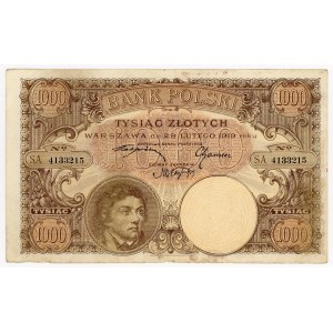1,000 zloty 1919, S.A. series.