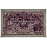 1 zloty 1939, series A1 234 567, MODEL, ex.WCN