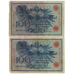Germany, set of 5 banknotes, 100 marks 1908, red numbering