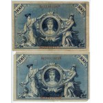 Germany, set of 5 banknotes, 100 marks 1908, red numbering