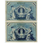 Nemecko, sada 5 bankoviek, 100 mariek 1908, zelené číslovanie